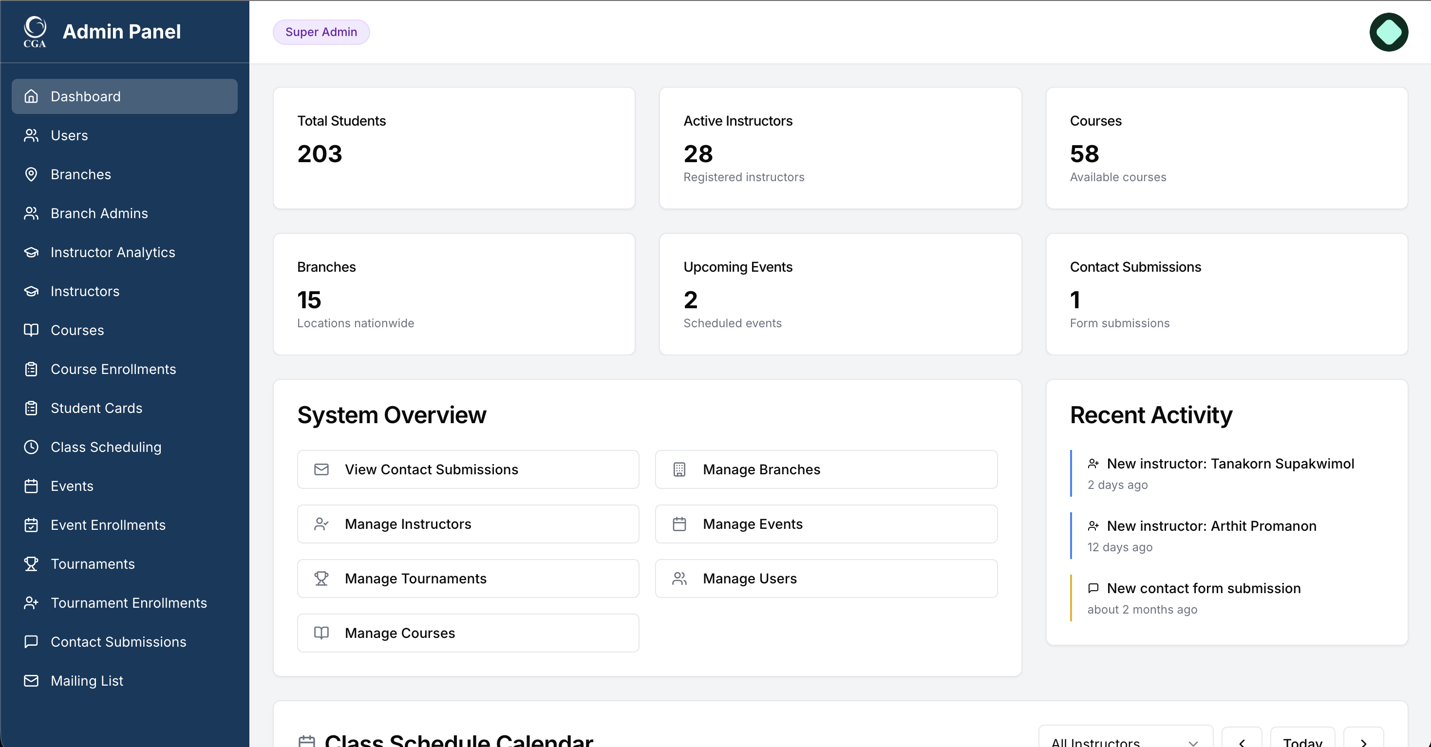 Admin Dashboard