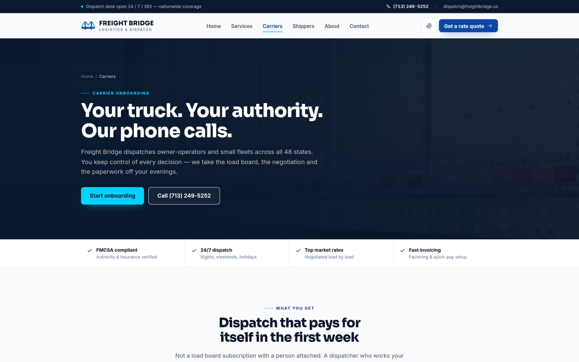 Freight Bridge — Carrier onboarding